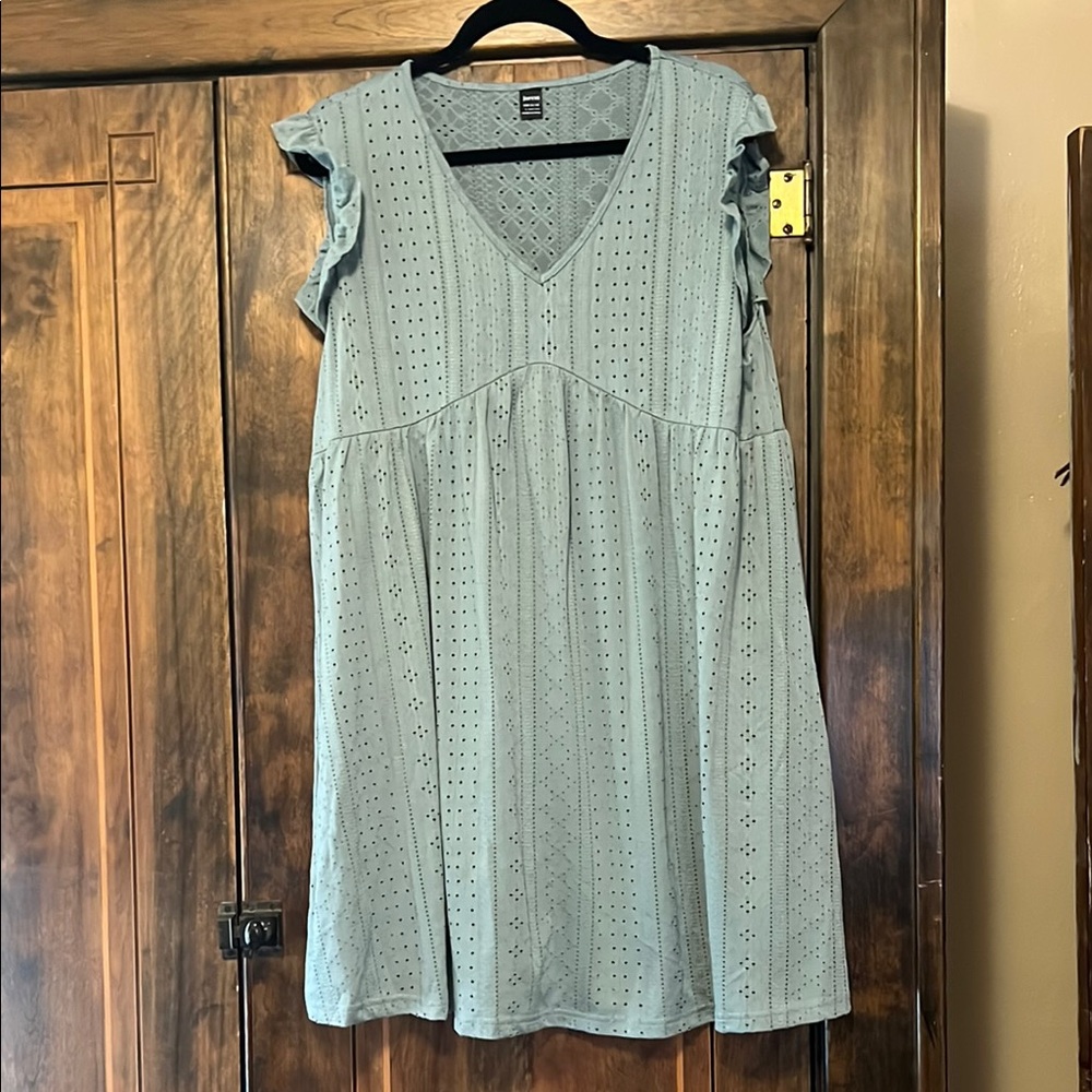 Universal Thread Green Pleated Mini Sundress